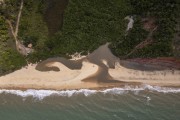 Picture taken with drone of cliffs at Japara Mirim Beach - Prado city - Bahia state (BA) - Brazil