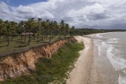 Picture taken with drone of desert beach -  Imbassuaba Beach - Prado city - Bahia state (BA) - Brazil