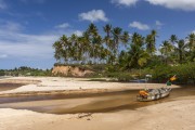 River mouth and desert beach - Imbassuaba Beach - Prado city - Bahia state (BA) - Brazil
