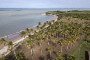 Picture taken with drone of desert beach -  Imbassuaba Beach - Prado city - Bahia state (BA) - Brazil