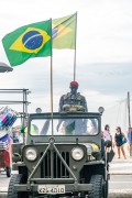 Jeep with mannequin dressed as a soldier and Brazilian flags at a demonstration called Amnesty Now - organized by supporters of former president Jair Bolsonaro - Rio de Janeiro city - Rio de Janeiro state (RJ) - Brazil