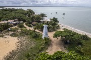 Picture taken with drone of Navy Lighthouse in the village of Ponta do Corumbau - Prado city - Bahia state (BA) - Brazil