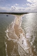 Picture taken with drone of a large sandbank at Ponta do Corumbau - Prado city - Bahia state (BA) - Brazil
