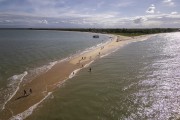 Picture taken with drone of a large sandbank at Ponta do Corumbau - Prado city - Bahia state (BA) - Brazil