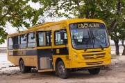 School bus in the village of Cumuruxatiba - Prado city - Bahia state (BA) - Brazil