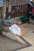 Homeless sleeping on the sidewalk of Francisco Otaviano Street - Rio de Janeiro city - Rio de Janeiro state (RJ) - Brazil