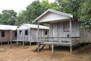 Stilt houses on the banks of Negro River - Anavilhanas National Park - Novo Airao city - Amazonas state (AM) - Brazil