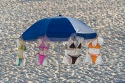 Bikinis hanging in sun umbrella for sale - Arpoador Beach - Rio de Janeiro city - Rio de Janeiro state (RJ) - Brazil