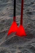 Oars for rent on the sand of Copacabana Beach - Rio de Janeiro city - Rio de Janeiro state (RJ) - Brazil