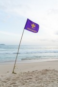 Fire Department flag indicating the presence of marine animals during the visit of the Sea lion nicknamed Joca - Rio de Janeiro city - Rio de Janeiro state (RJ) - Brazil