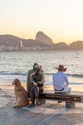 Statue of the poet Carlos Drummond de Andrade on Copacabana Beach - Rio de Janeiro city - Rio de Janeiro state (RJ) - Brazil