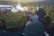 Picture taken with drone of the Iguassu Waterfalls - Iguassu National Park  - Puerto Iguazu city - Misiones province - Argentina