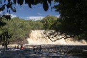 Bathers at the Iracema Waterfall - Iracema Falls Ecological Park - Presidente Figueiredo city - Amazonas state (AM) - Brazil
