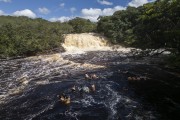 Picture taken with drone of the Iracema Waterfall - Iracema Falls Ecological Park - Presidente Figueiredo city - Amazonas state (AM) - Brazil