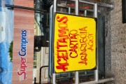 Poster informing that the supermarket accepts the Arariboia Card - Marica city - Rio de Janeiro state (RJ) - Brazil
