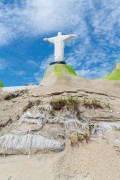 Sand sculpture representing Christ the Redeemer - Copacabana Beach - Rio de Janeiro city - Rio de Janeiro state (RJ) - Brazil