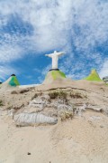 Sand sculpture representing Christ the Redeemer - Copacabana Beach - Rio de Janeiro city - Rio de Janeiro state (RJ) - Brazil