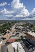 Picture taken with drone of street and houses in Presidente Figueiredo - Presidente Figueiredo city - Amazonas state (AM) - Brazil