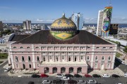 Picture taken with drone of the Amazon Theatre (1896) - Manaus city - Amazonas state (AM) - Brazil