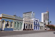 Colorful historic houses in Largo de Sao Sebastiao - Manaus city - Amazonas state (AM) - Brazil
