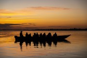 Group of photographers during sunrise - Mamiraua Sustainable Development Reserve - Alvaraes city - Amazonas state (AM) - Brazil