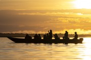 Group of photographers during sunrise - Mamiraua Sustainable Development Reserve - Alvaraes city - Amazonas state (AM) - Brazil