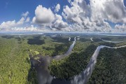 Picture taken with drone of rivers and flooded forest - Mamiraua Sustainable Development Reserve - Alvaraes city - Amazonas state (AM) - Brazil