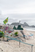 Sand sculpture by artist Rogean Rodrigues representing Christ the Redeemer - Copacabana Beach - Rio de Janeiro city - Rio de Janeiro state (RJ) - Brazil