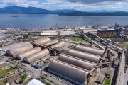 Silos and conveyor belts in the export corridor of the Port of Paranagua - Paranagua city - Parana state (PR) - Brazil