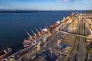 Picture taken with drone of the Port of Paranagua - Paranagua city - Parana state (PR) - Brazil