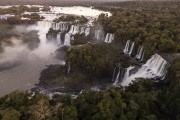 Picture taken with drone of waterfalls in Iguaçu National Park - Border between Brazil and Argentina - Foz do Iguacu city - Parana state (PR) - Brazil