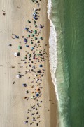 Picture taken with drone of the Ipanema Beach with bathers - Rio de Janeiro city - Rio de Janeiro state (RJ) - Brazil