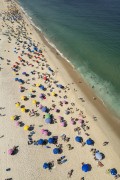 Picture taken with drone of the Ipanema Beach with bathers - Rio de Janeiro city - Rio de Janeiro state (RJ) - Brazil