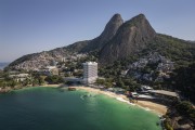 Picture taken with drone of the Vidigal Beach with the Sheraton Rio Hotel & Resort - Rio de Janeiro city - Rio de Janeiro state (RJ) - Brazil