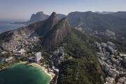Picture taken with drone of the Vidigal slum with the Rock of Gavea in the background - Rio de Janeiro city - Rio de Janeiro state (RJ) - Brazil