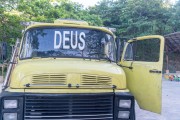 Truck with the word GOD written on the windshield - Arpoador - Rio de Janeiro city - Rio de Janeiro state (RJ) - Brazil