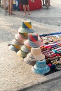 Street vendor selling hats on Copacabana Beach - Rio de Janeiro city - Rio de Janeiro state (RJ) - Brazil