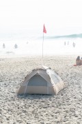 Camping tent at Arpoador Beach after New Years Eve 2025 - Rio de Janeiro city - Rio de Janeiro state (RJ) - Brazil