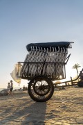 Detail of cargo trolley with beach chairs on Ipanema Beach - Rio de Janeiro city - Rio de Janeiro state (RJ) - Brazil