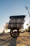 Detail of cargo trolley with beach chairs on Ipanema Beach - Rio de Janeiro city - Rio de Janeiro state (RJ) - Brazil