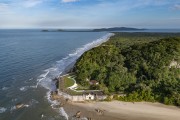 Picture taken with drone of the Fortress of Our Lady of Pleasures (1769) - Paranagua city - Parana state (PR) - Brazil