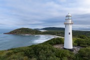 Picture taken with drone of the Conchas Lighthouse (Farol das Conchas) - Paranagua city - Parana state (PR) - Brazil