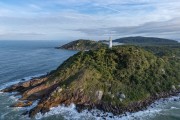 Picture taken with drone of the Conchas Lighthouse (Farol das Conchas) - Paranagua city - Parana state (PR) - Brazil