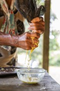 Detail of process for the production of cassava flour - Anavilhanas National Park - Novo Airao city - Amazonas state (AM) - Brazil