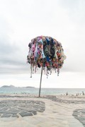 Bikinis hanging in sun umbrella for sale - Arpoador Beach - Rio de Janeiro city - Rio de Janeiro state (RJ) - Brazil
