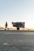 Detail of cargo trolley with beach chairs on Copacabana Beach - Rio de Janeiro city - Rio de Janeiro state (RJ) - Brazil