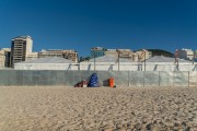 Structure assembled for event on Copacabana Beach blocking free access for bathers - Rio de Janeiro city - Rio de Janeiro state (RJ) - Brazil