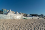 Structure assembled for event on Copacabana Beach blocking free access for bathers - Rio de Janeiro city - Rio de Janeiro state (RJ) - Brazil