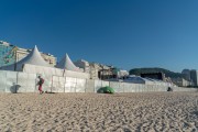 Structure assembled for event on Copacabana Beach blocking free access for bathers - Rio de Janeiro city - Rio de Janeiro state (RJ) - Brazil