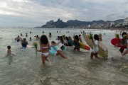 Offerings for Yemanja During the party on the day of the Queen of the Sea - Arpoador Beach - Rio de Janeiro city - Rio de Janeiro state (RJ) - Brazil